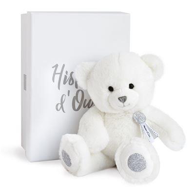 Doudou et Compagnie - OURS CHARMS - BLANC 24 CM - Mode Bébé Claye