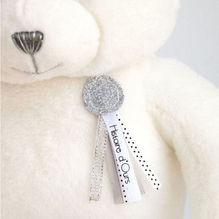 Doudou et Compagnie - OURS CHARMS - BLANC 24 CM - Mode Bébé Claye