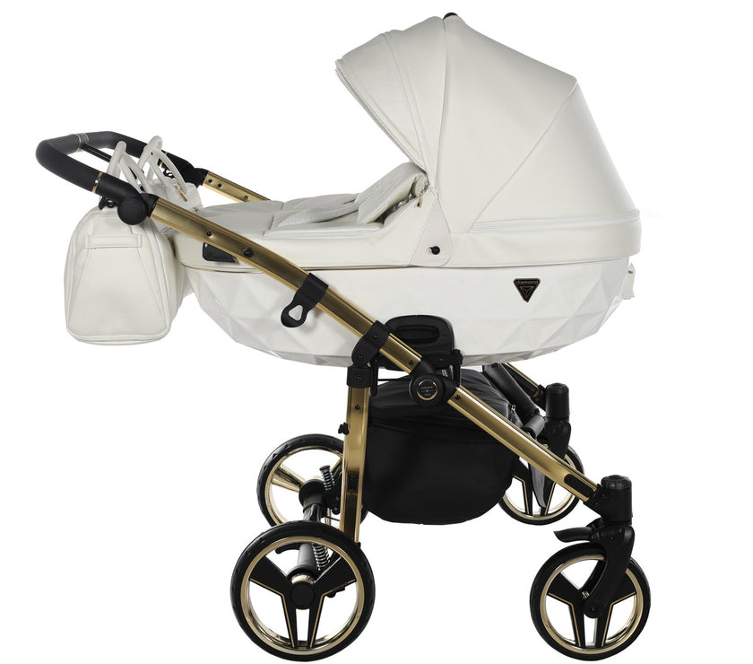 Poussette Double Junama Fluo Individual - Blanc/Or - Mode Bébé Claye