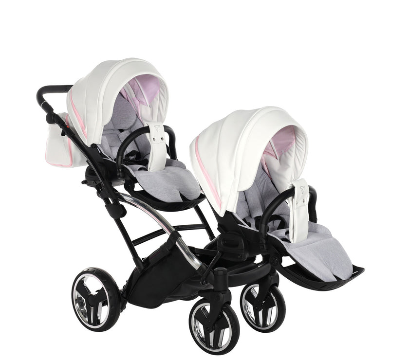 Poussette Double Slim Junama Candy - Rose - Mode Bébé Claye