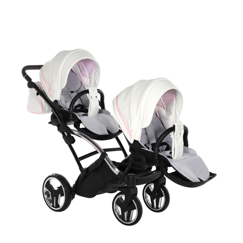 Poussette Double Slim Junama Candy - Rose - Mode Bébé Claye