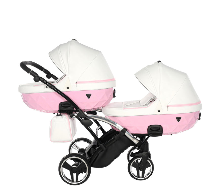 Poussette Double Slim Junama Candy - Rose - Mode Bébé Claye