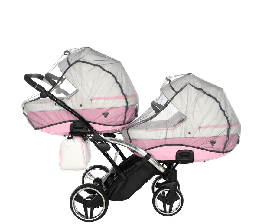 Poussette Double Slim Junama Candy - Rose - Mode Bébé Claye