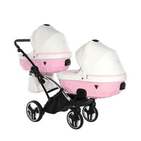 Poussette Double Slim Junama Candy - Rose - Mode Bébé Claye