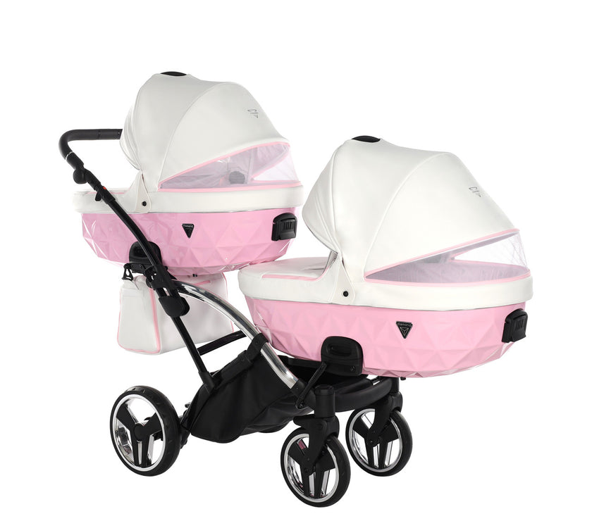 Poussette Double Slim Junama Candy - Rose - Mode Bébé Claye