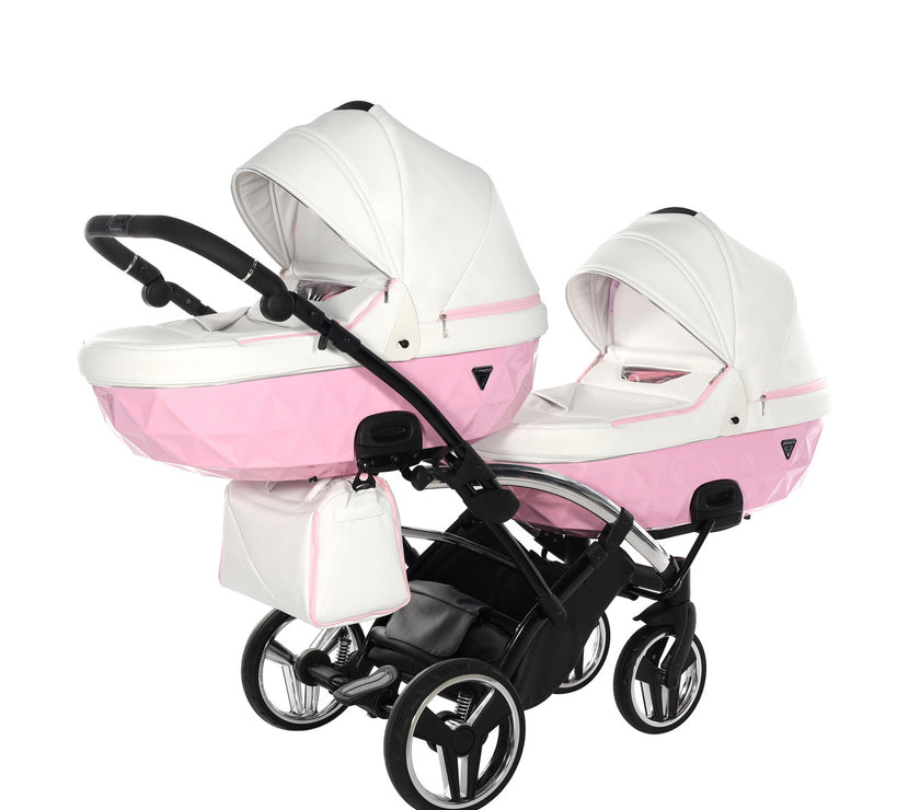 Poussette Double Slim Junama Candy - Rose - Mode Bébé Claye