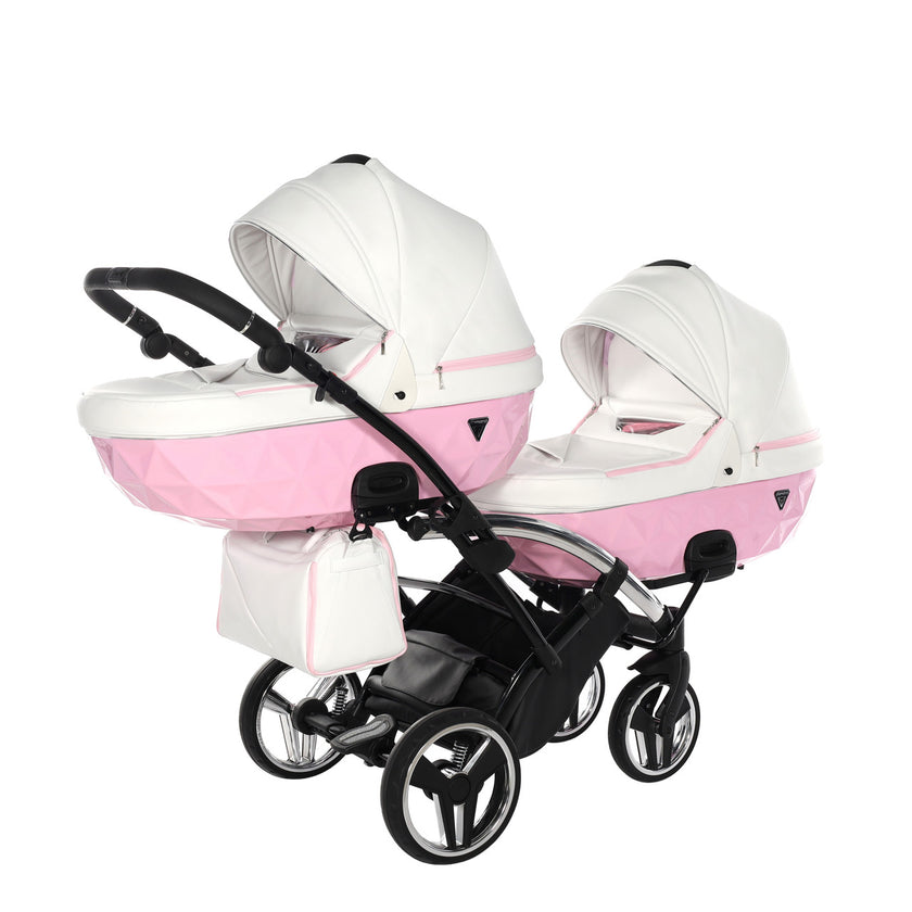 Poussette Double Slim Junama Candy - Rose - Mode Bébé Claye