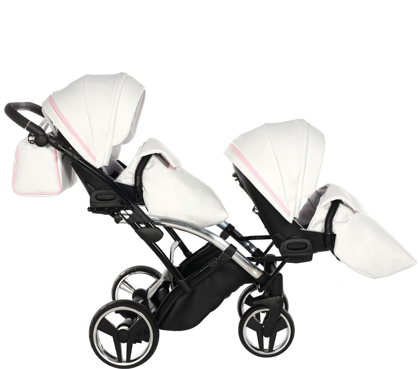 Poussette Double Slim Junama Candy - Rose - Mode Bébé Claye