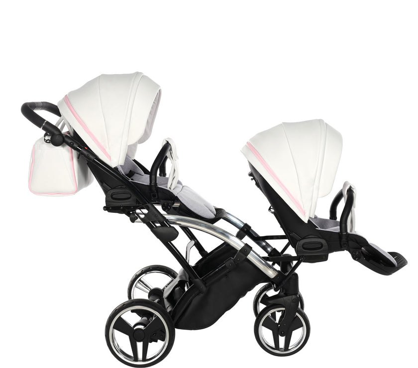 Poussette Double Slim Junama Candy - Rose - Mode Bébé Claye