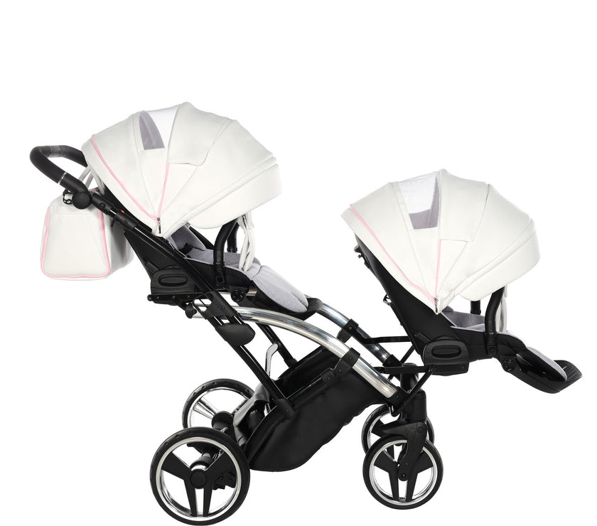 Poussette Double Slim Junama Candy - Rose - Mode Bébé Claye