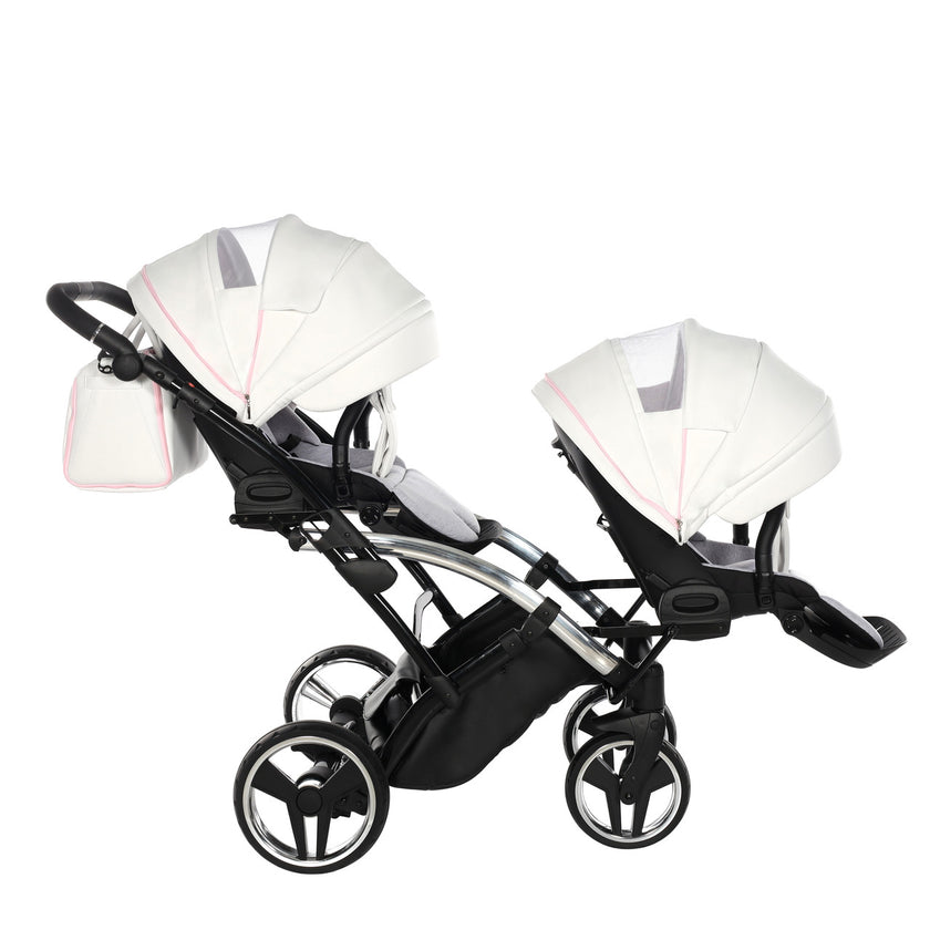 Poussette Double Slim Junama Candy - Rose - Mode Bébé Claye