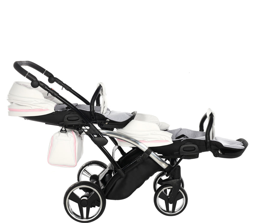 Poussette Double Slim Junama Candy - Rose - Mode Bébé Claye