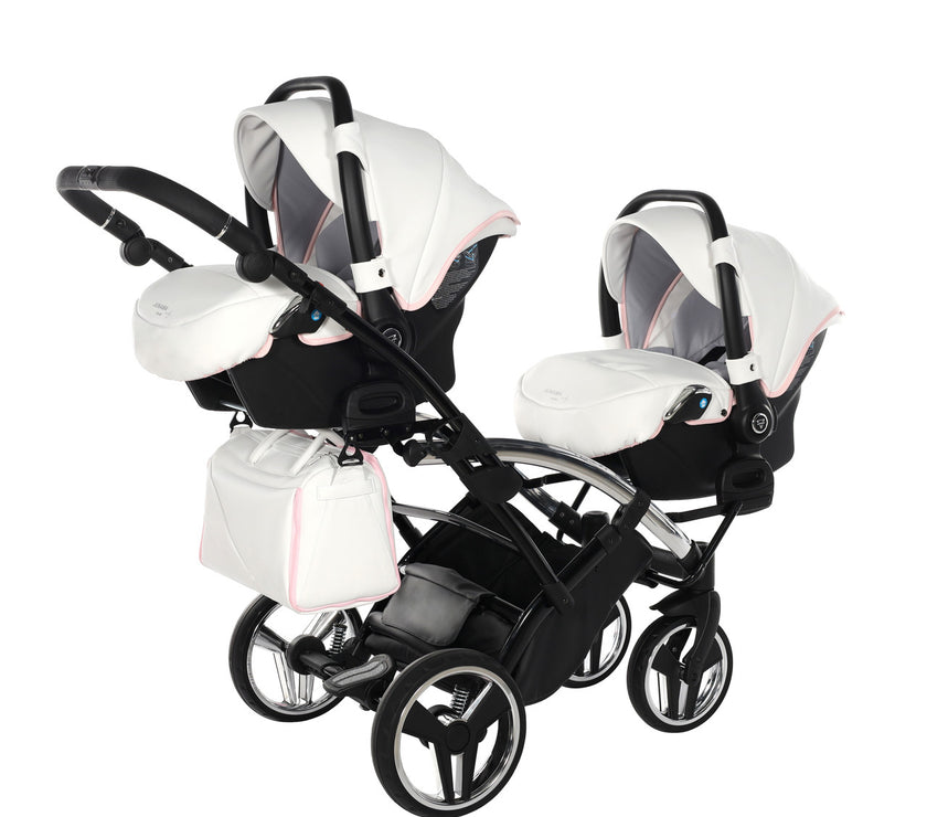 Poussette Double Slim Junama Candy - Rose - Mode Bébé Claye