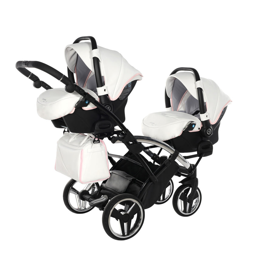 Poussette Double Slim Junama Candy - Rose - Mode Bébé Claye