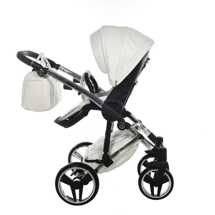 Poussette Junama Fluo Individual - Blanc /Argent - Mode Bébé Claye