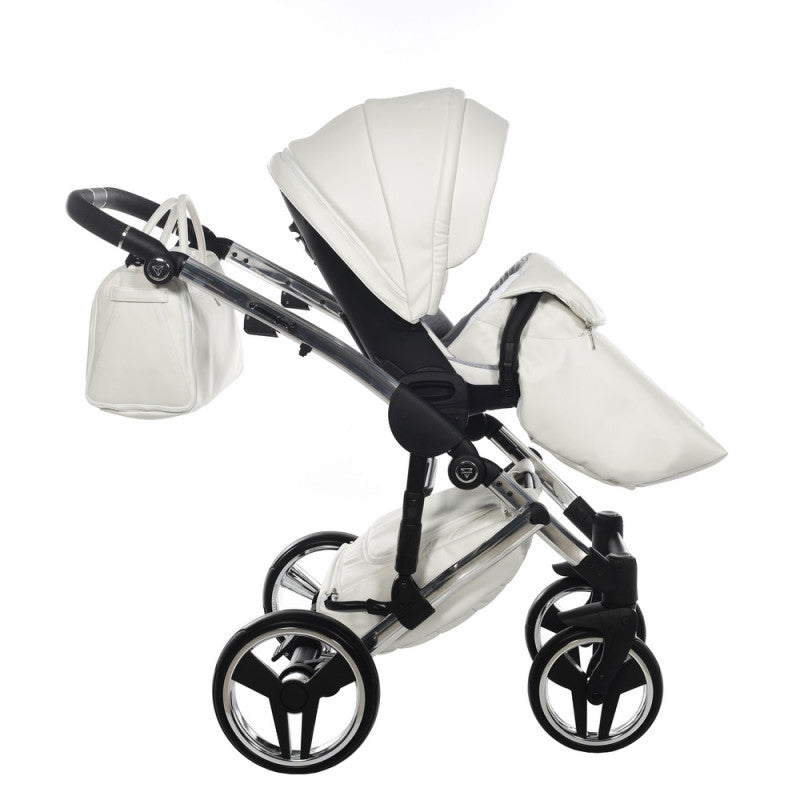 Poussette Junama Fluo Individual - Blanc /Argent - Mode Bébé Claye