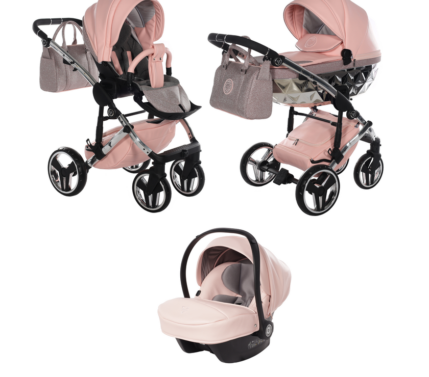 Poussette Junama Handcraft Glitter - Rose - Mode Bébé Claye