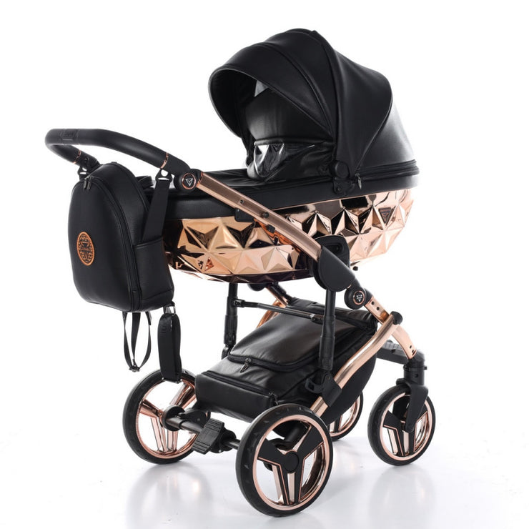 Poussette Junama Handcraft - Noir/Or Rose - Mode Bébé Claye