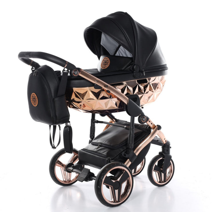 Poussette Junama Handcraft - Noir/Or Rose - Mode Bébé Claye