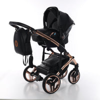 Poussette Junama Handcraft - Noir/Or Rose - Mode Bébé Claye