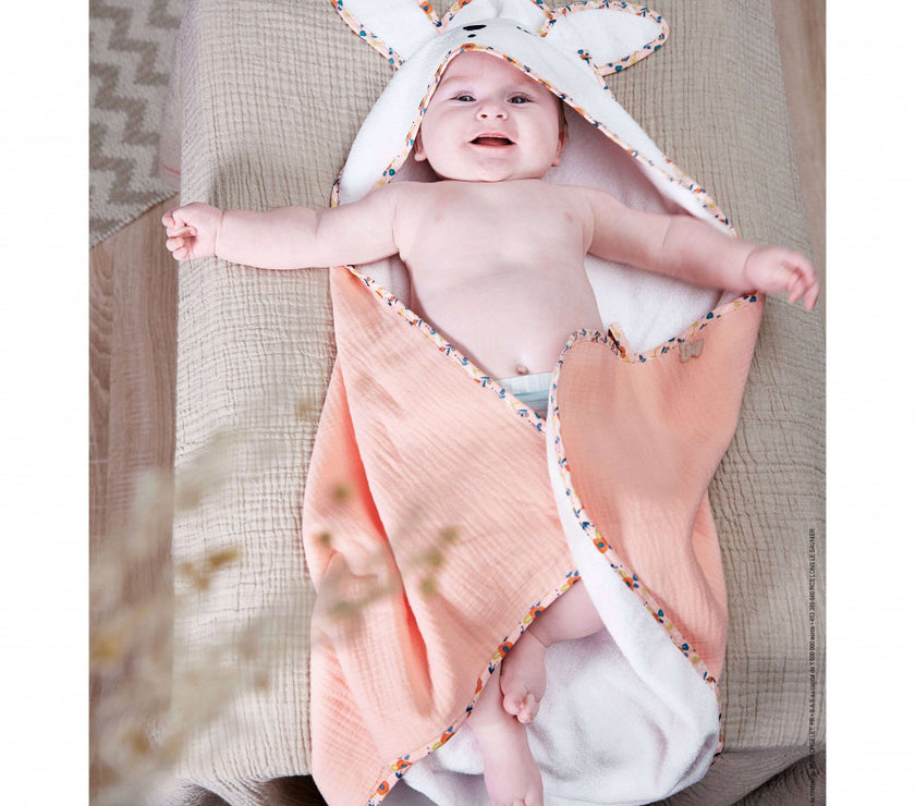CAPE DE BAIN LAPIN COQUELICOT - Mode Bébé Claye