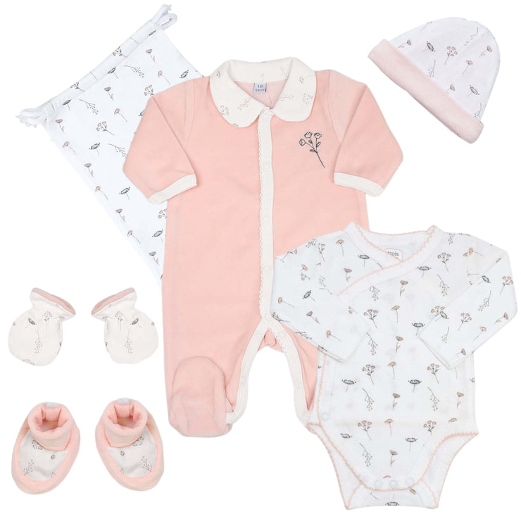 6-piece birth kit - Flowers 1 month