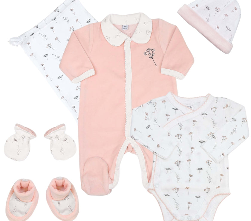 6-piece birth kit - Flowers 1 month