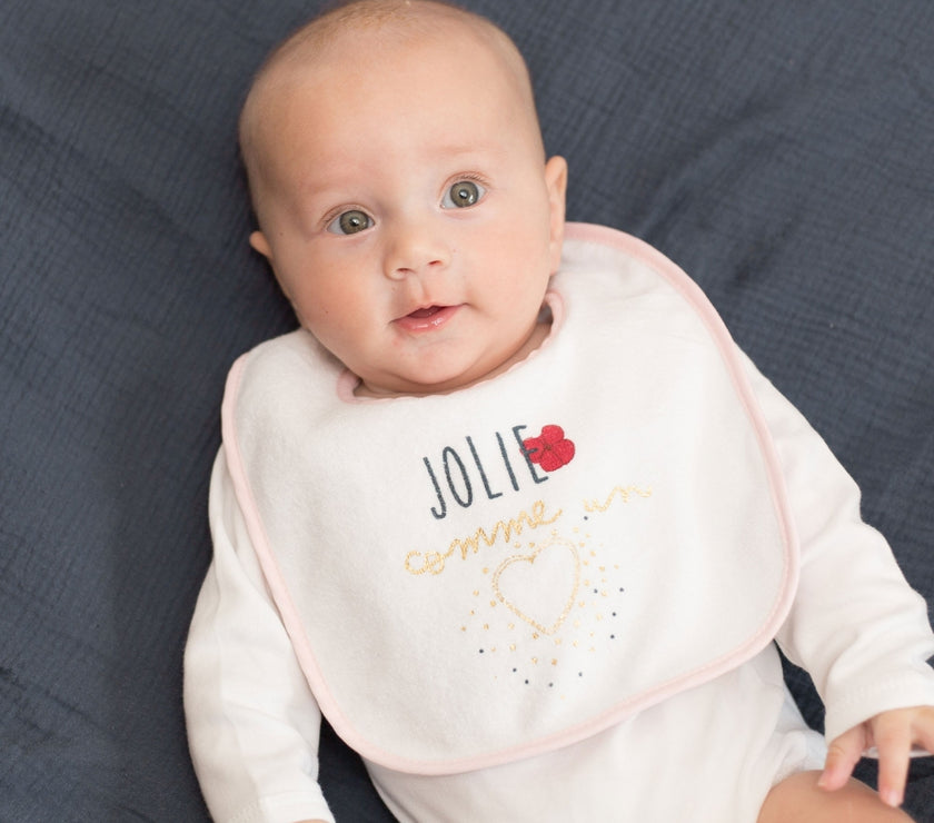 Lot de 7 bavoirs - Jolie comme un coeur