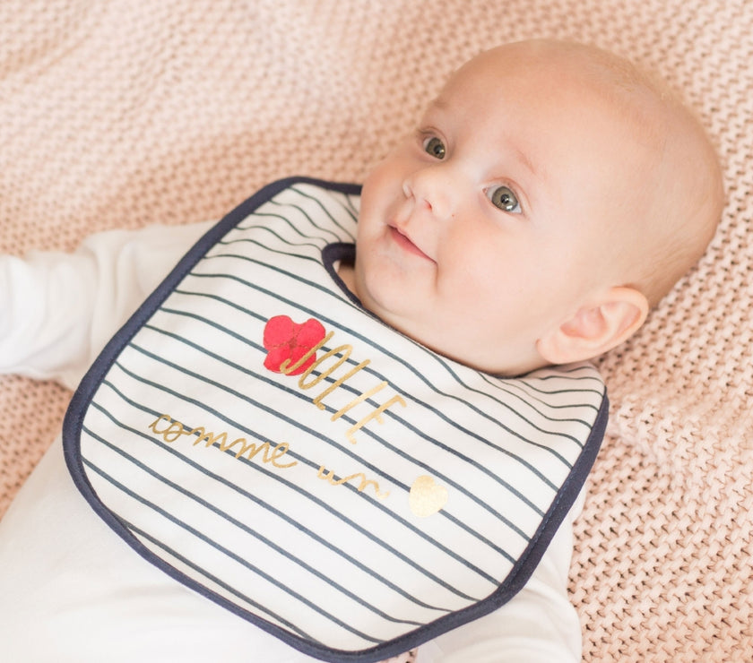 Lot de 7 bavoirs - Jolie comme un coeur