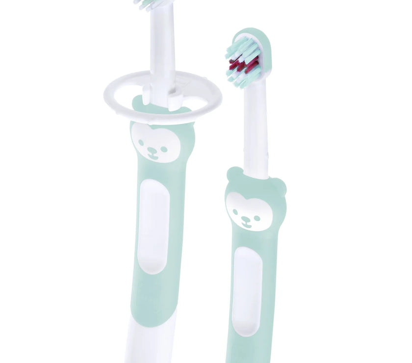 Kit de brosses à dents d'apprentissage x2 bleu - Mode Bébé Claye