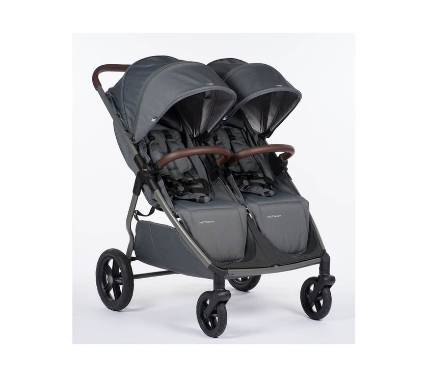 Poussette double M.Twin x Roues Tout-Terrain - VOLCANIC ASH - Mode Bébé Claye