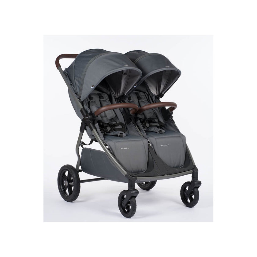 Poussette double M.Twin x Roues Tout-Terrain - VOLCANIC ASH - Mode Bébé Claye