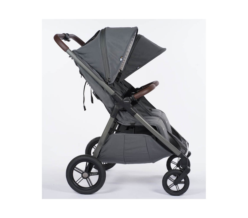 Poussette double M.Twin x Roues Tout-Terrain - VOLCANIC ASH - Mode Bébé Claye