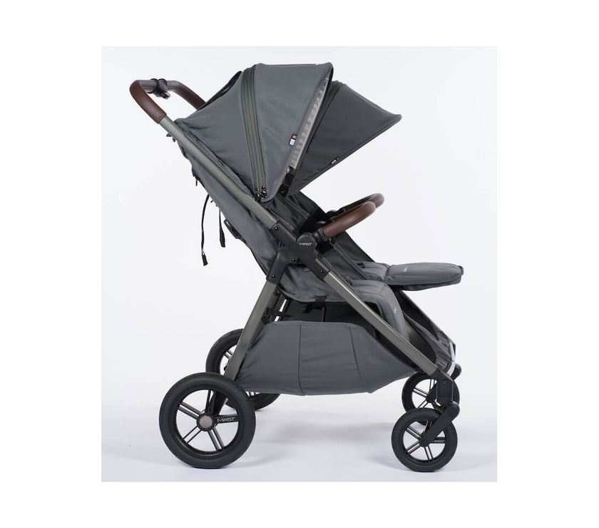 Poussette double M.Twin x Roues Tout-Terrain - VOLCANIC ASH - Mode Bébé Claye