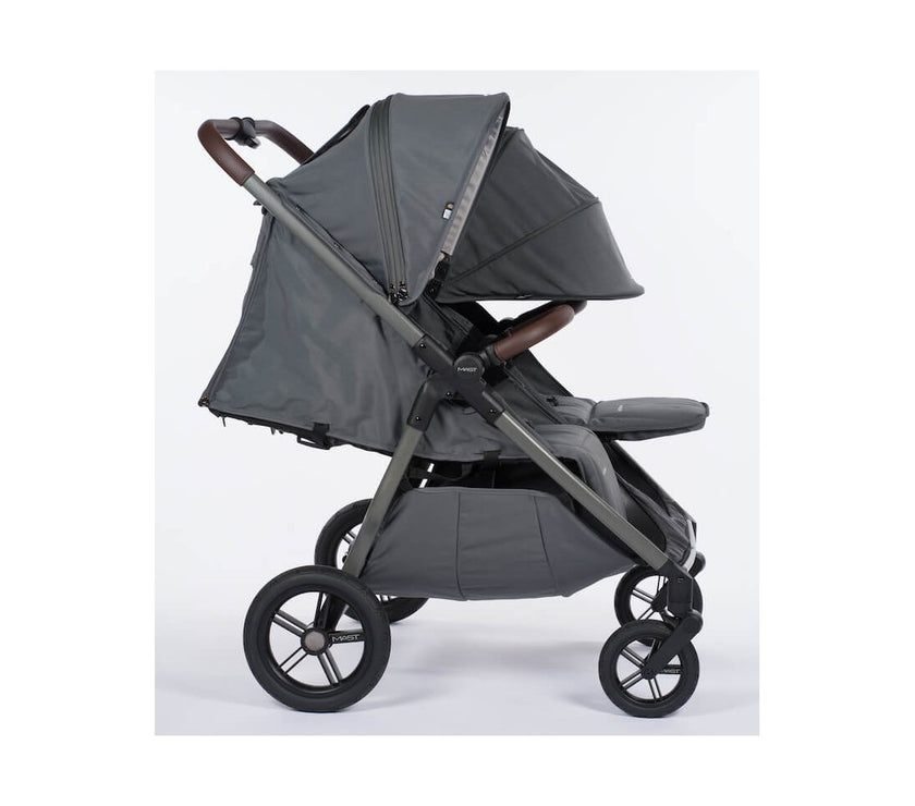 Poussette double M.Twin x Roues Tout-Terrain - VOLCANIC ASH - Mode Bébé Claye