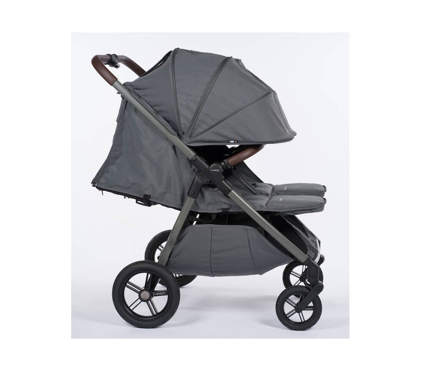 Poussette double M.Twin x Roues Tout-Terrain - VOLCANIC ASH - Mode Bébé Claye