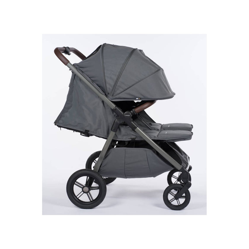Poussette double M.Twin x Roues Tout-Terrain - VOLCANIC ASH - Mode Bébé Claye