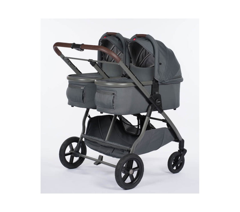 Poussette double M.Twin x Roues Tout-Terrain - VOLCANIC ASH - Mode Bébé Claye