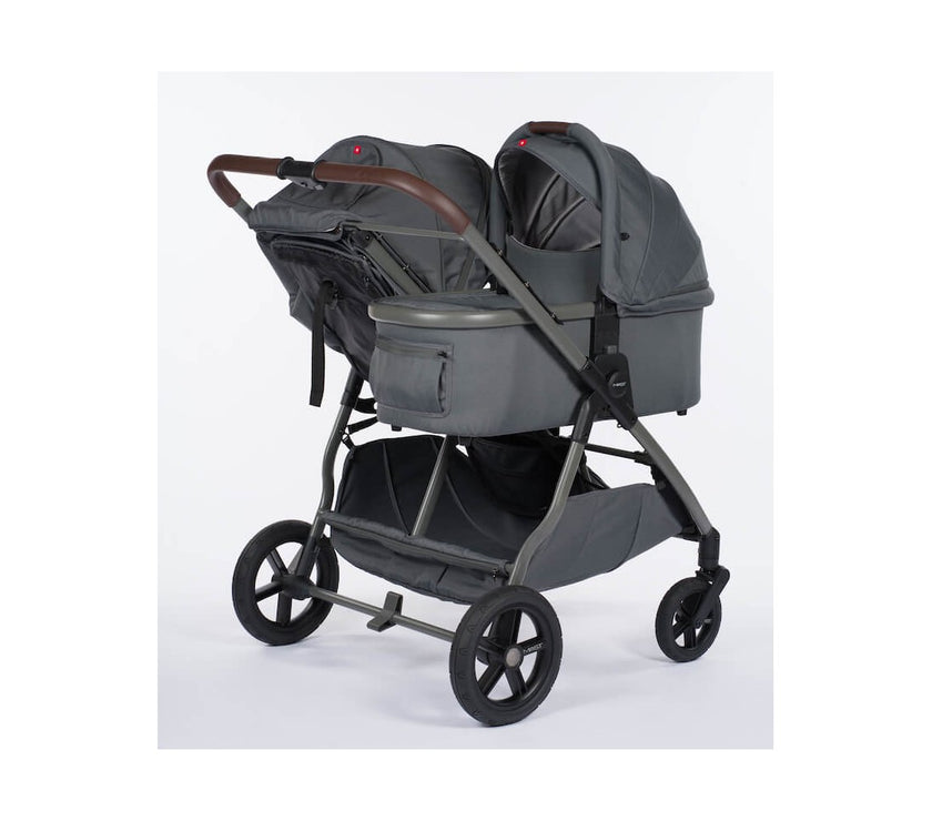 Poussette double M.Twin x Roues Tout-Terrain - VOLCANIC ASH - Mode Bébé Claye