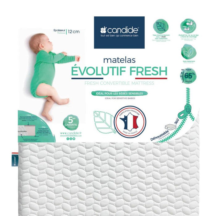 Matelas Évolutif Fresh 60 x 120cm déhoussable 360°