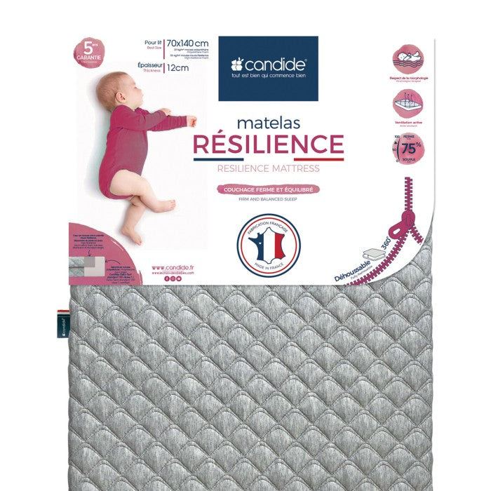 Matelas bébé 70x140cm Résilience déhoussable 360°