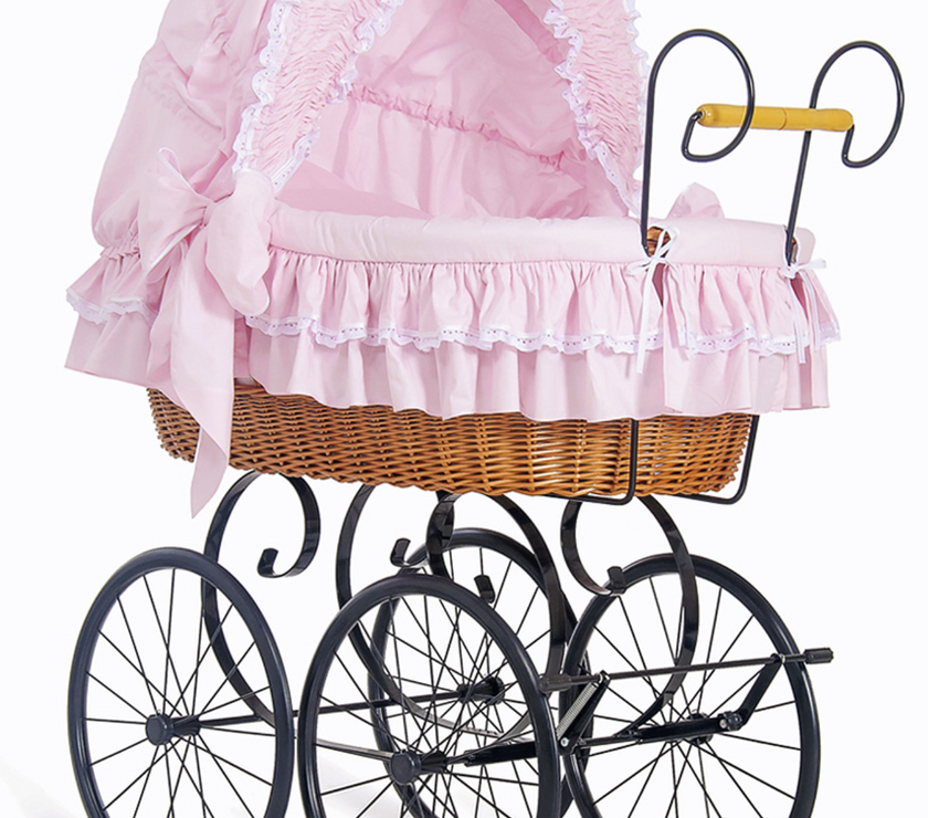 Berceau Retro Wicker SISI Rose - Mode Bébé Claye