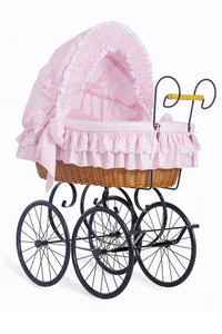 Berceau Retro Wicker SISI Rose - Mode Bébé Claye