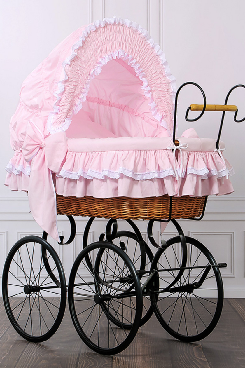Berceau Retro Wicker SISI Rose - Mode Bébé Claye