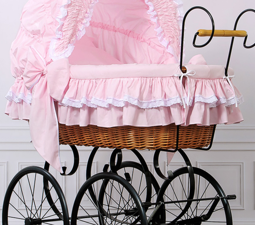 Berceau Retro Wicker SISI Rose - Mode Bébé Claye