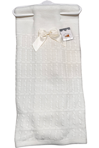 Couverture doublé en maille avec Nœud - Crème - Mode Bébé Claye
