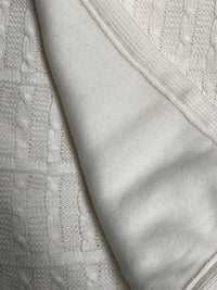 Couverture doublé en maille avec Nœud - Blanc/Gris - Mode Bébé Claye
