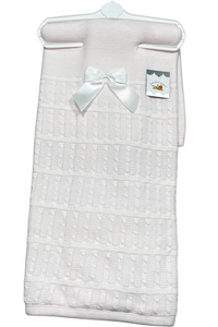 Couverture doublé en maille avec Nœud - Rose - Mode Bébé Claye
