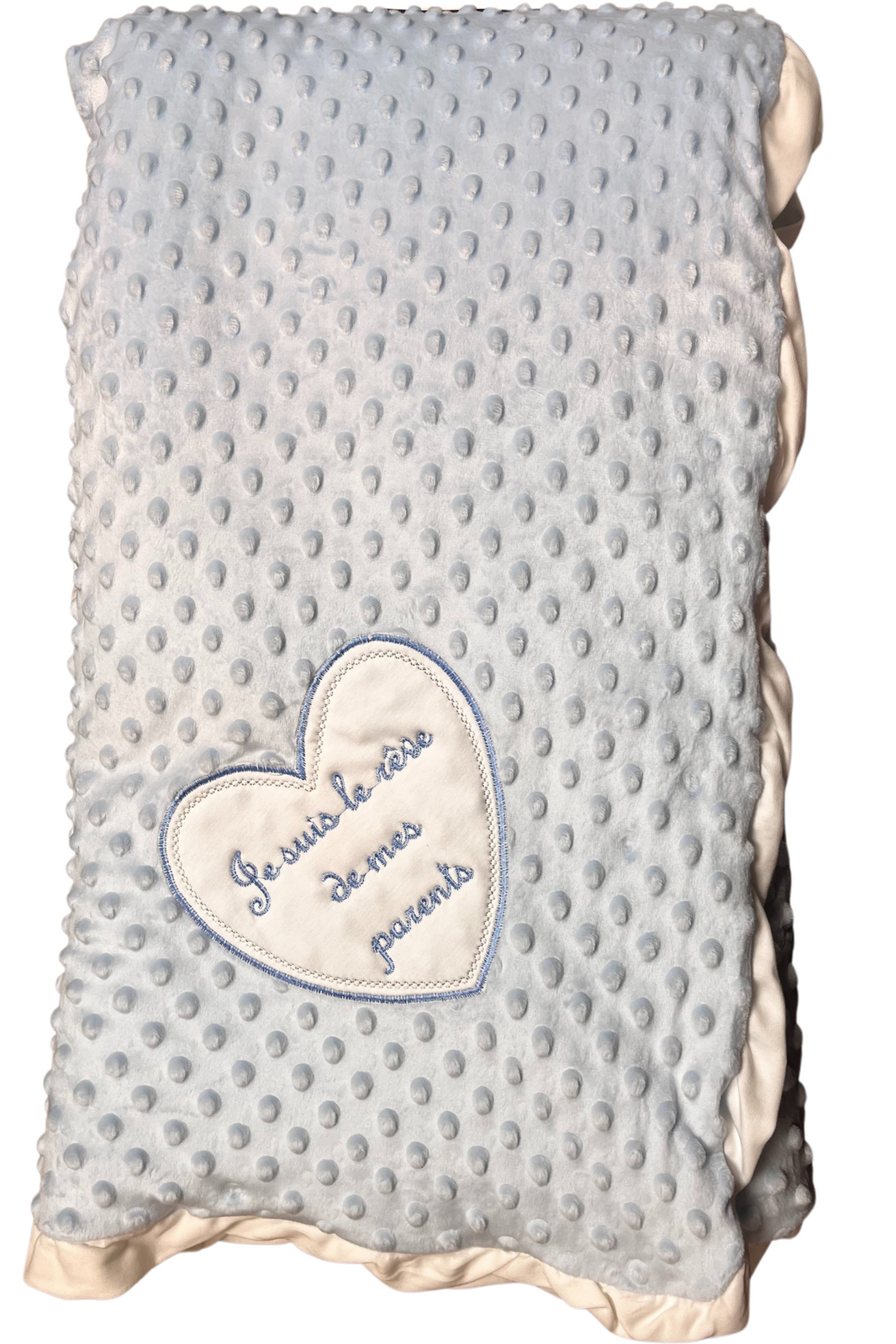 Couverture Doublée de Luxe pour Bébé "Je suis le rêve de mes Parents" - Bleu - Mode Bébé Claye