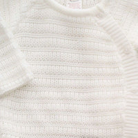 Ensemble de Naissance (0-3 mois) Mixte Unisexe Bébé - 3 Pièces en Tricot Maille Blanche - Mode Bébé Claye